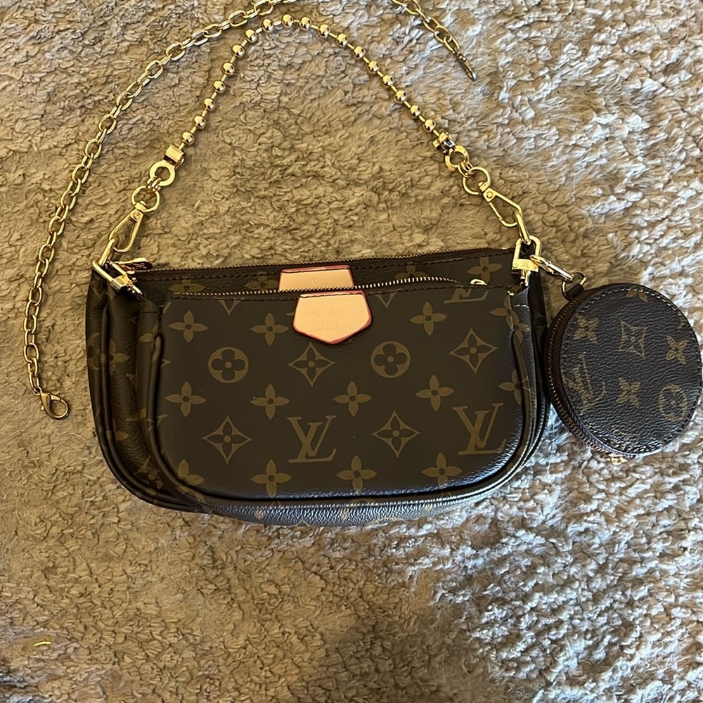 Designer inspired Monogram Double Purse